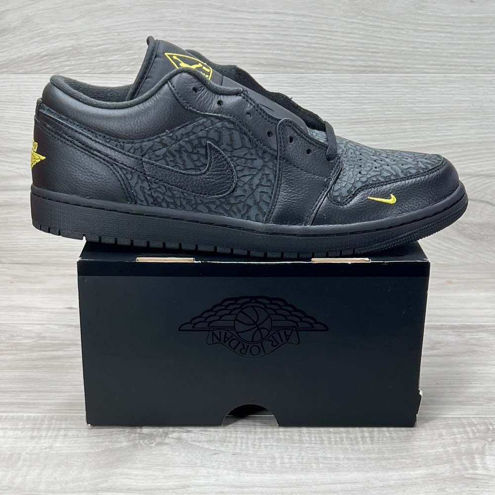 Nike Air Jordan 1 Low SE Men Size 11.5 Black Anthracite Tour Yellow IM6568-010